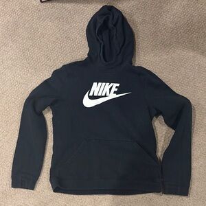 Kids Nike Black Hoodie with White Logo